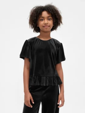 Velours peplumtop voor kinderen
