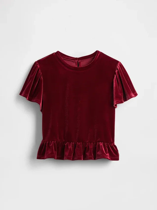 Velours peplumtop voor kinderen