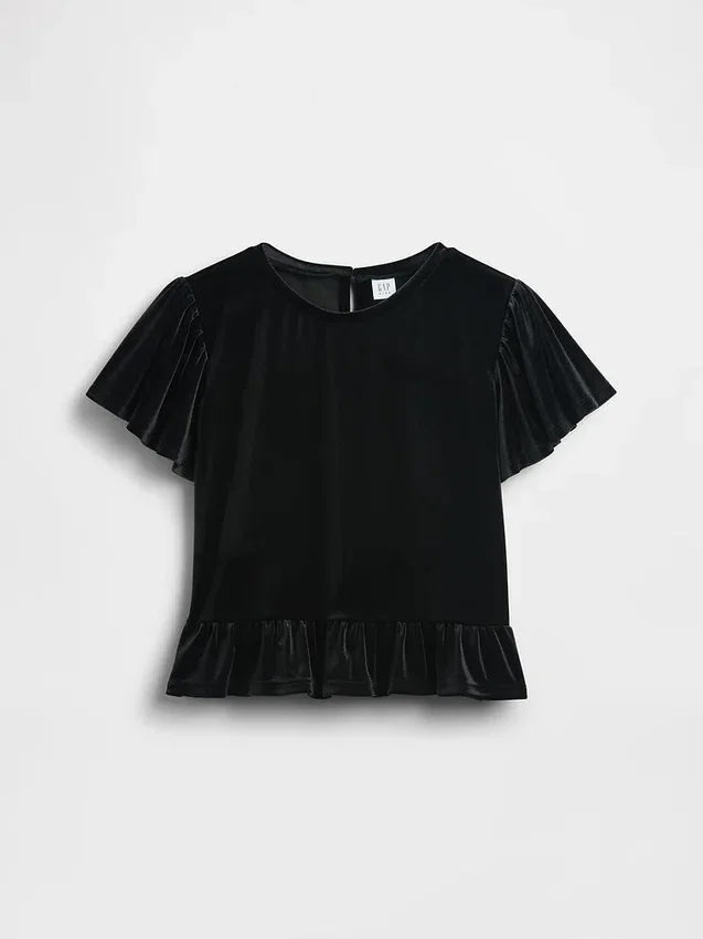 Velours peplumtop voor kinderen