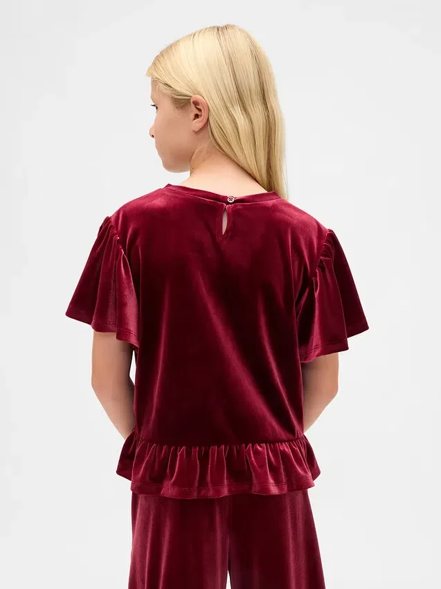 Velours peplumtop voor kinderen