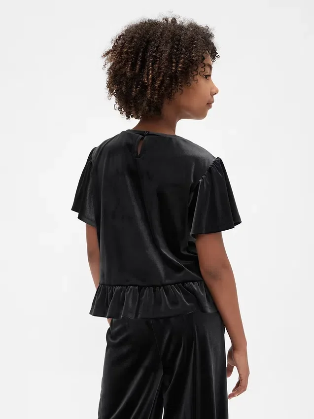 Velours peplumtop voor kinderen