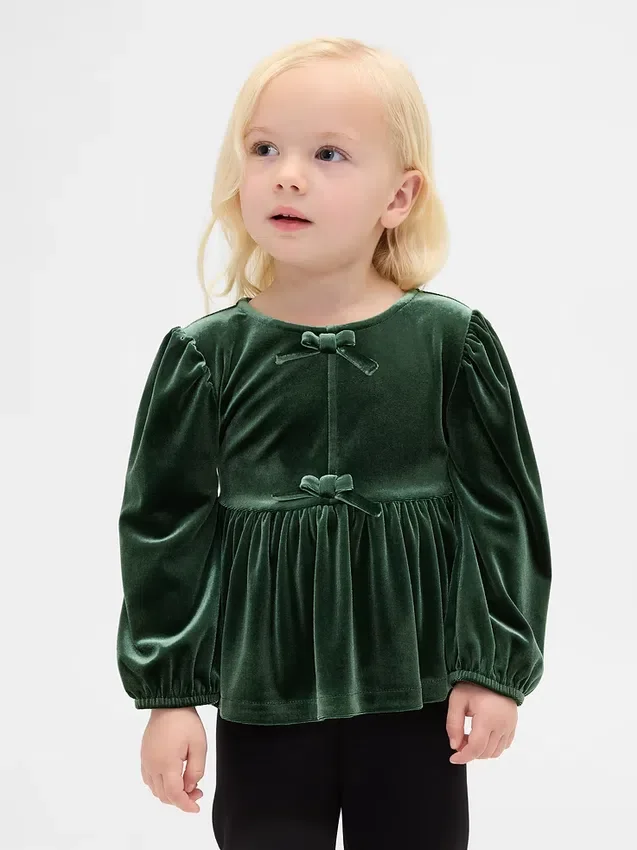 Velours topje met strik voor Baby & Peuter
