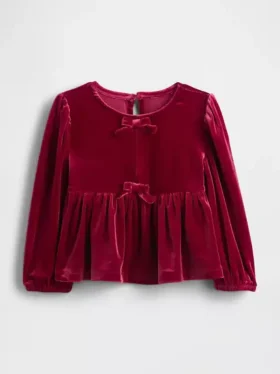 Velours topje met strik voor Baby & Peuter