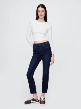 Vintage slim-fit jeans met hoge taille
