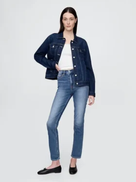 Vintage slim-fit jeans met hoge taille