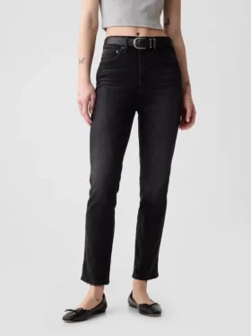 Vintage slim-fit jeans met hoge taille