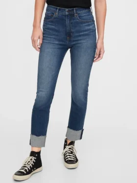 Vintage slim-fit jeans met hoge taille