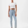 Vintage slim-fit jeans met hoge taille