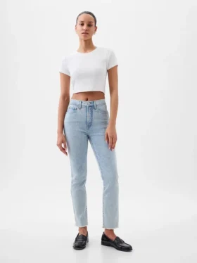 Vintage slim-fit jeans met hoge taille