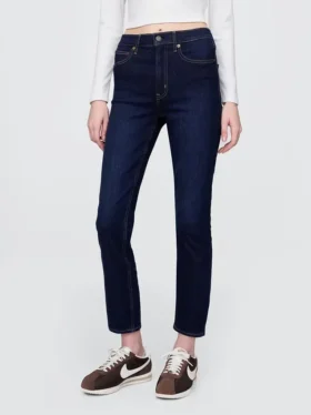 Vintage slim-fit jeans met hoge taille