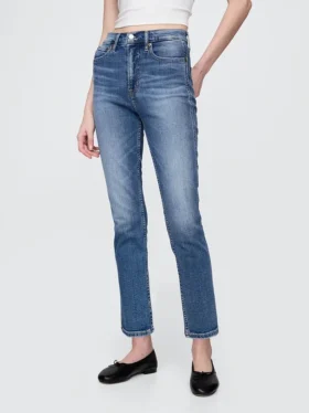 Vintage slim-fit jeans met hoge taille