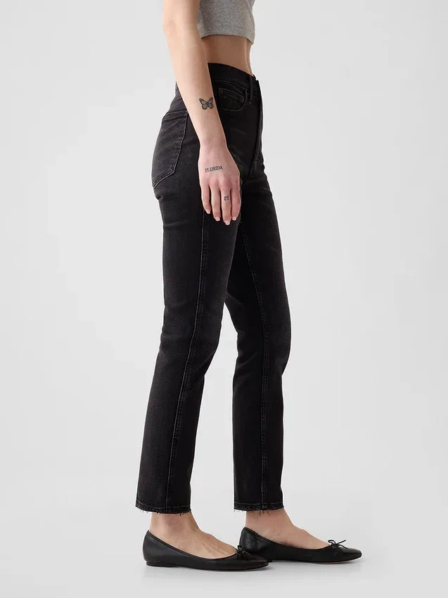 Vintage slim-fit jeans met hoge taille