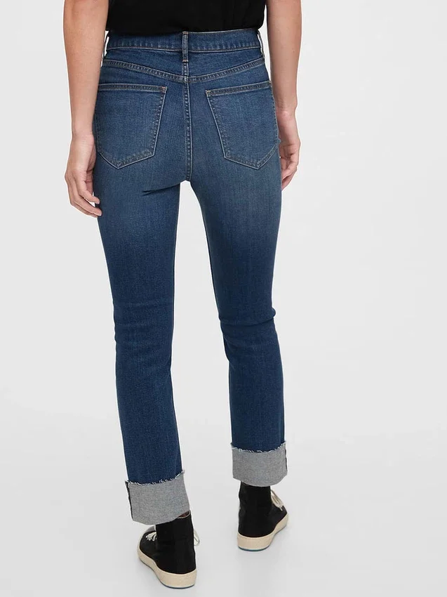 Vintage slim-fit jeans met hoge taille