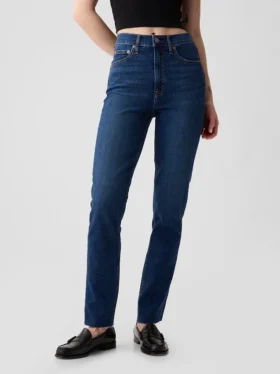 Vintage slim-fit jeans met hoge taille