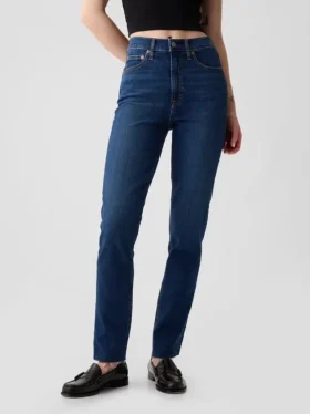 Vintage slim-fit jeans met hoge taille
