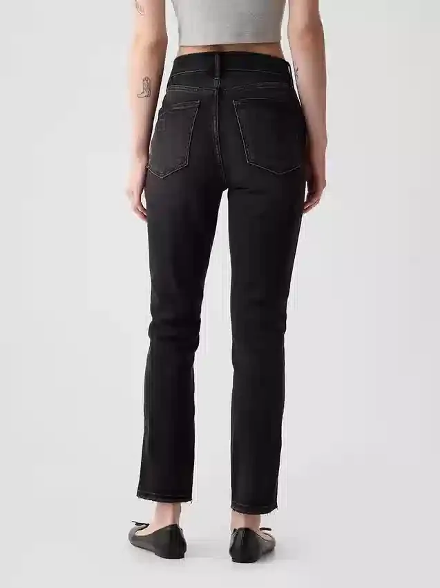 Vintage slim-fit jeans met hoge taille