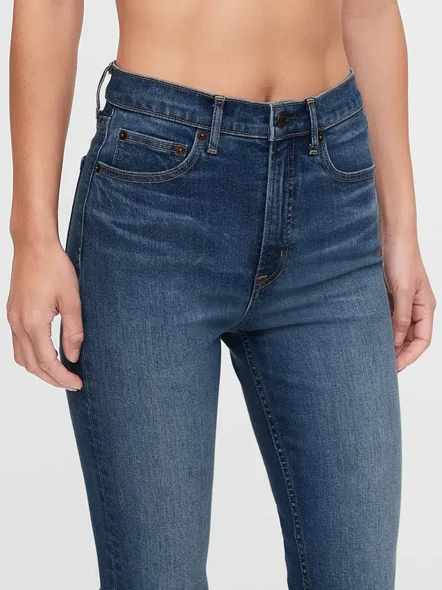 Vintage slim-fit jeans met hoge taille