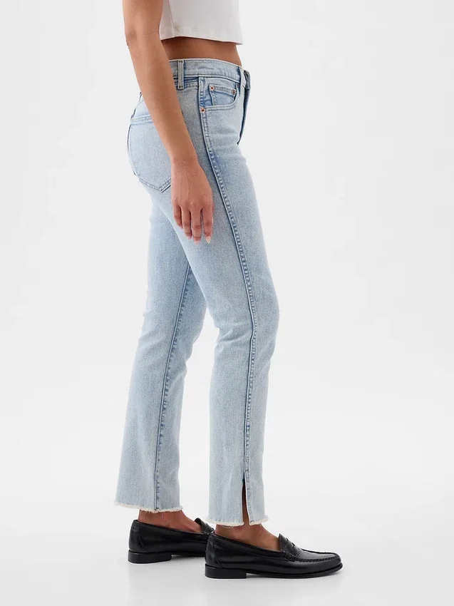Vintage slim-fit jeans met hoge taille