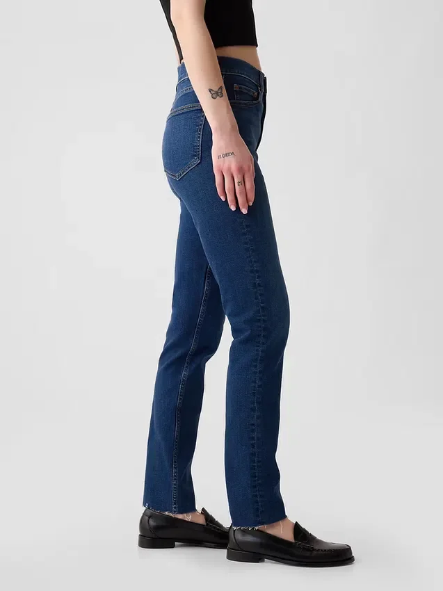 Vintage slim-fit jeans met hoge taille