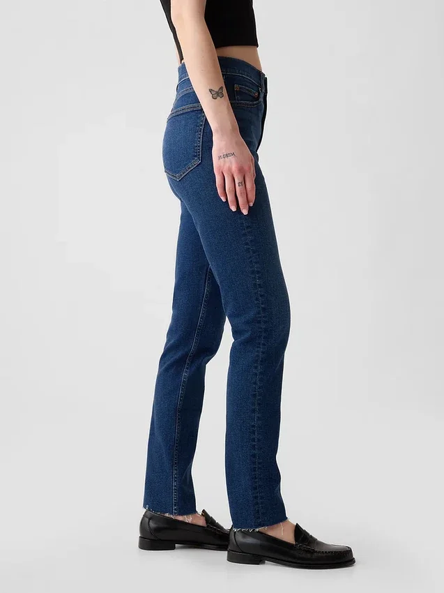 Vintage slim-fit jeans met hoge taille