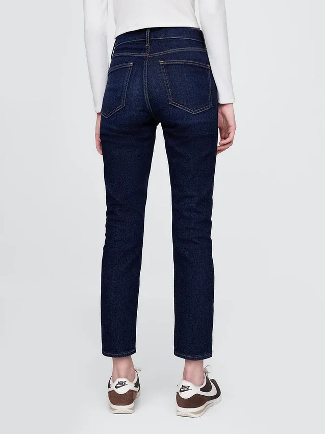 Vintage slim-fit jeans met hoge taille