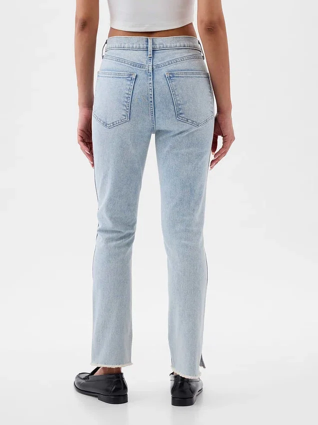 Vintage slim-fit jeans met hoge taille