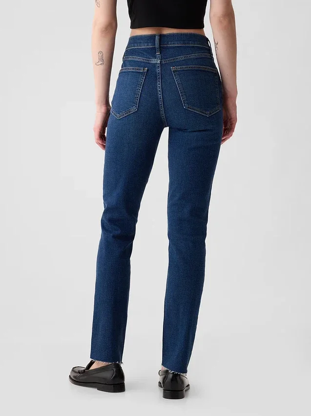 Vintage slim-fit jeans met hoge taille