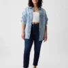 Vintage slim-fit jeans met hoge taille