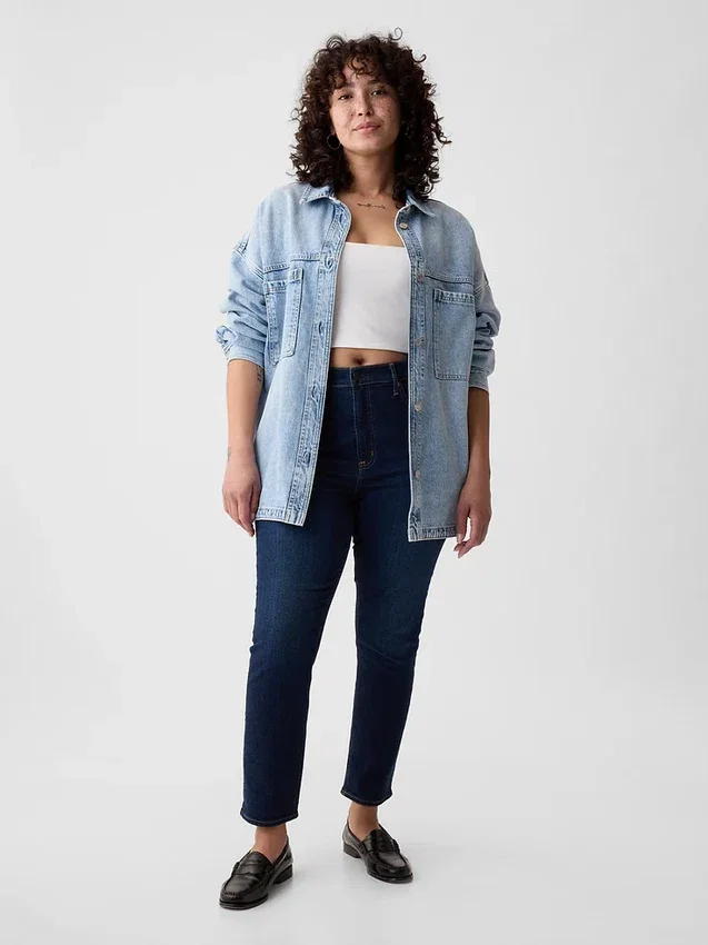 Vintage slim-fit jeans met hoge taille