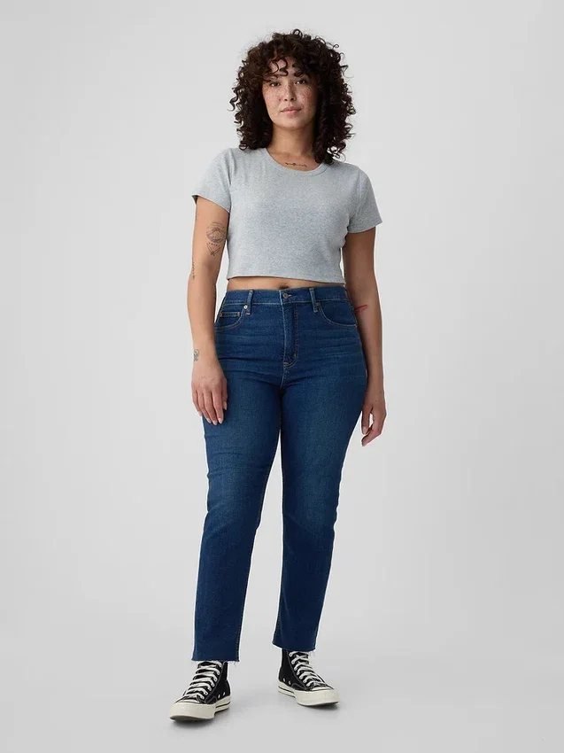 Vintage slim-fit jeans met hoge taille
