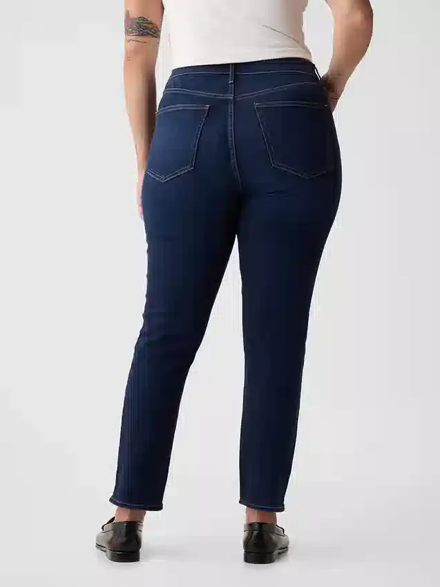 Vintage slim-fit jeans met hoge taille