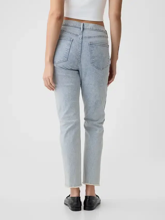 Vintage slim-fit jeans met hoge taille