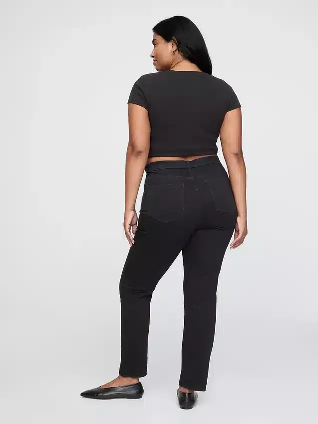 Vintage slim-fit jeans met hoge taille