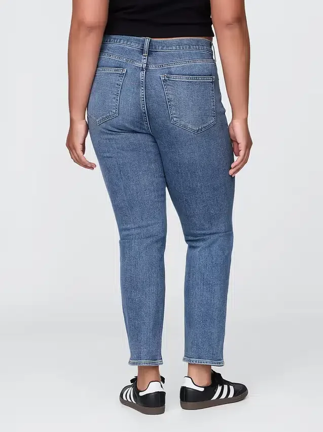Vintage slim-fit jeans met hoge taille