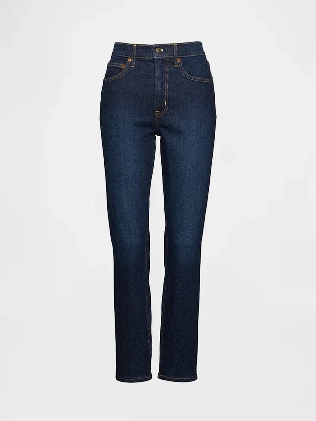 Vintage slim-fit jeans met hoge taille