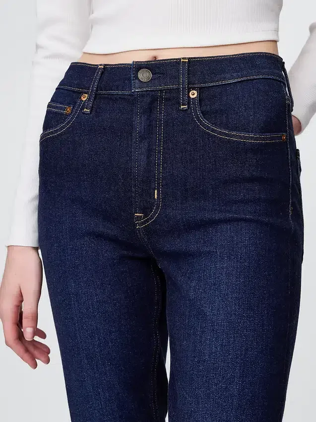 Vintage slim-fit jeans met hoge taille