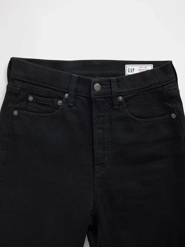 Vintage slim-fit jeans met hoge taille
