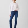 Vintage slim-fit jeans met middelhoge taille