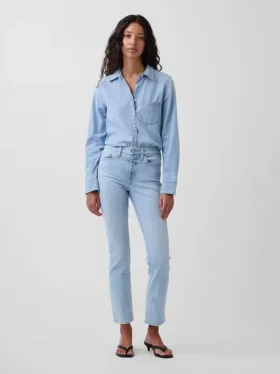 Vintage slim-fit jeans met middelhoge taille
