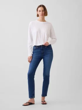 Vintage slim-fit jeans met middelhoge taille