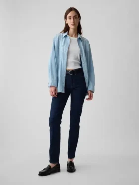 Vintage slim-fit jeans met middelhoge taille