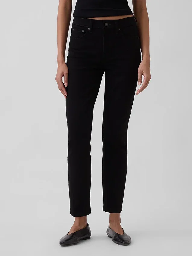 Vintage slim-fit jeans met middelhoge taille
