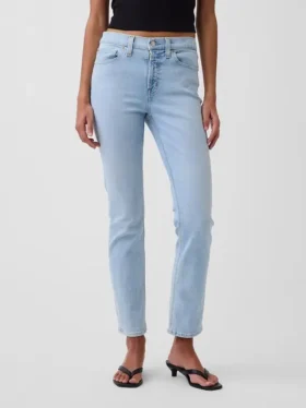 Vintage slim-fit jeans met middelhoge taille