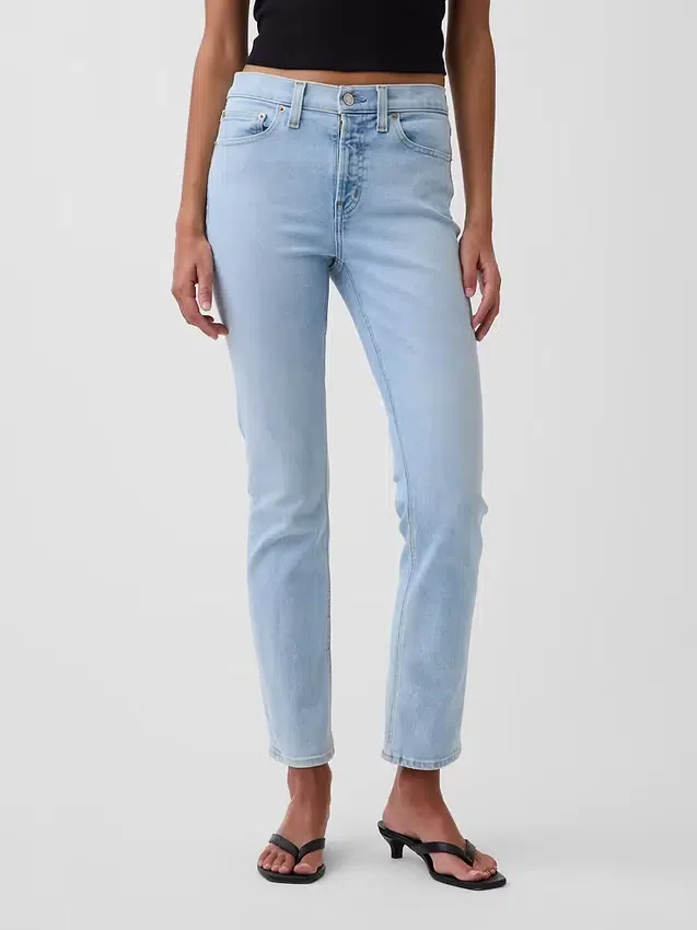 Vintage slim-fit jeans met middelhoge taille