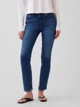 Vintage slim-fit jeans met middelhoge taille