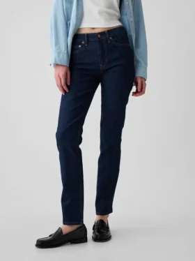 Vintage slim-fit jeans met middelhoge taille
