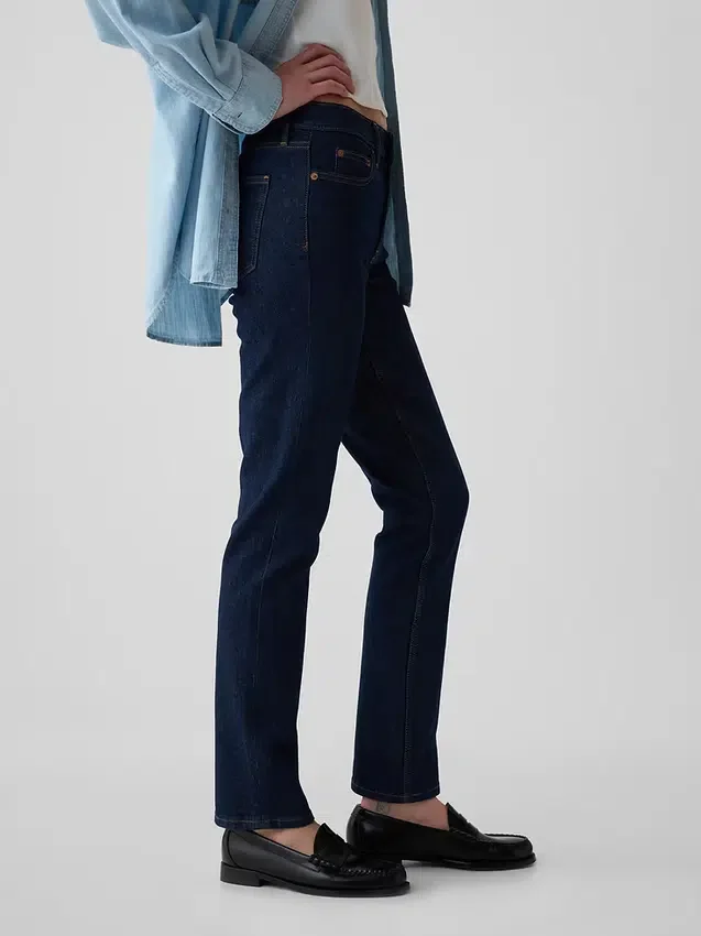 Vintage slim-fit jeans met middelhoge taille