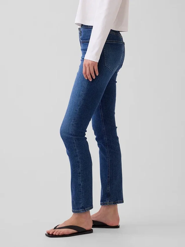 Vintage slim-fit jeans met middelhoge taille