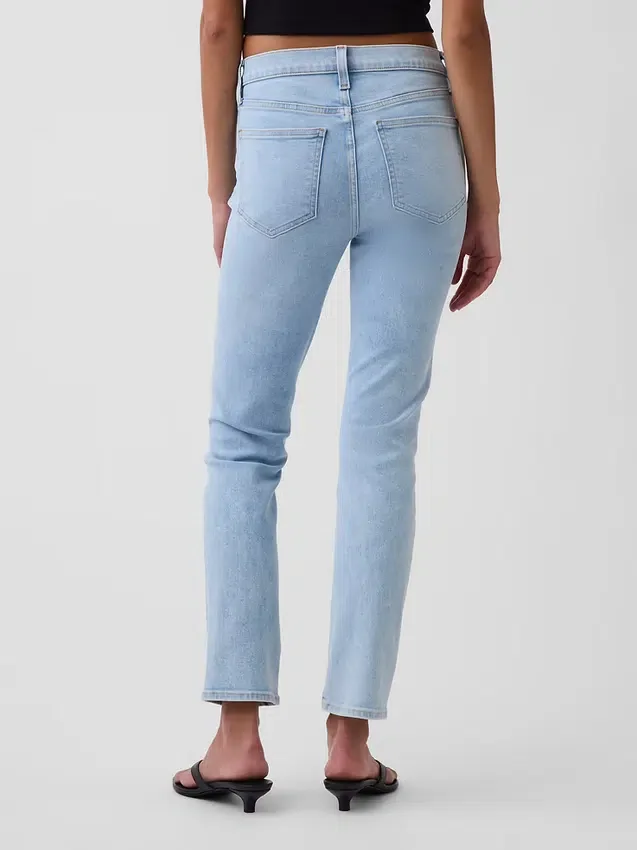 Vintage slim-fit jeans met middelhoge taille