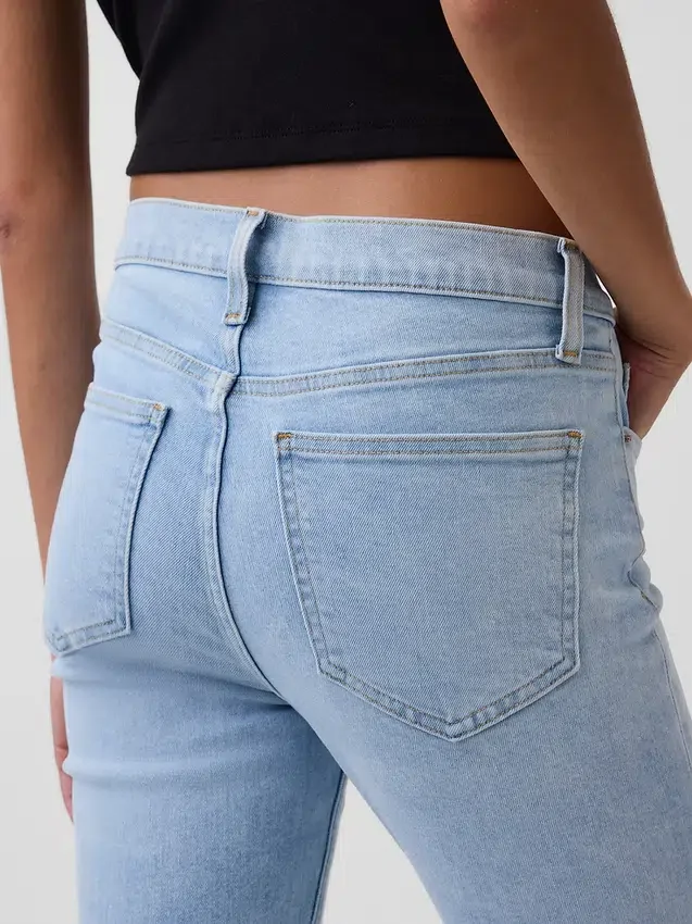 Vintage slim-fit jeans met middelhoge taille